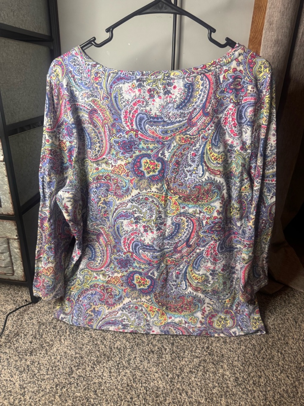 Talbots Multicolor Paisley Long Sleeve Top - Picture 2 of 3